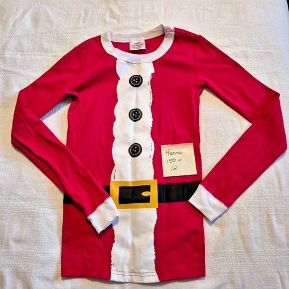 Hanna Andersson boys size 150 or 12 Santa pajama shirt VVGUC - Picture 1 of 3